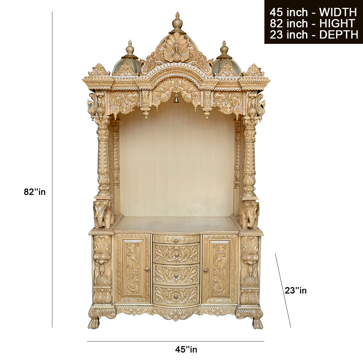 Sevan Wood Hand Carving Mandir 09 - Image 3